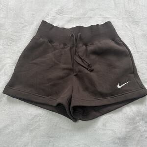 Nike Sport Shorts Womens Size XS Phoenix Fleece High Waisted Loose Fit Brown NEW
